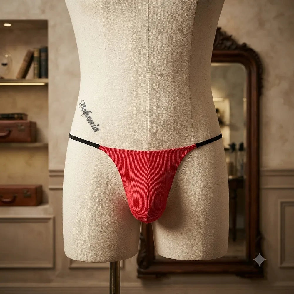 Men's red double-strap thong - Newcentre