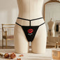 Women's black Kiss Me multi-strap thong side view