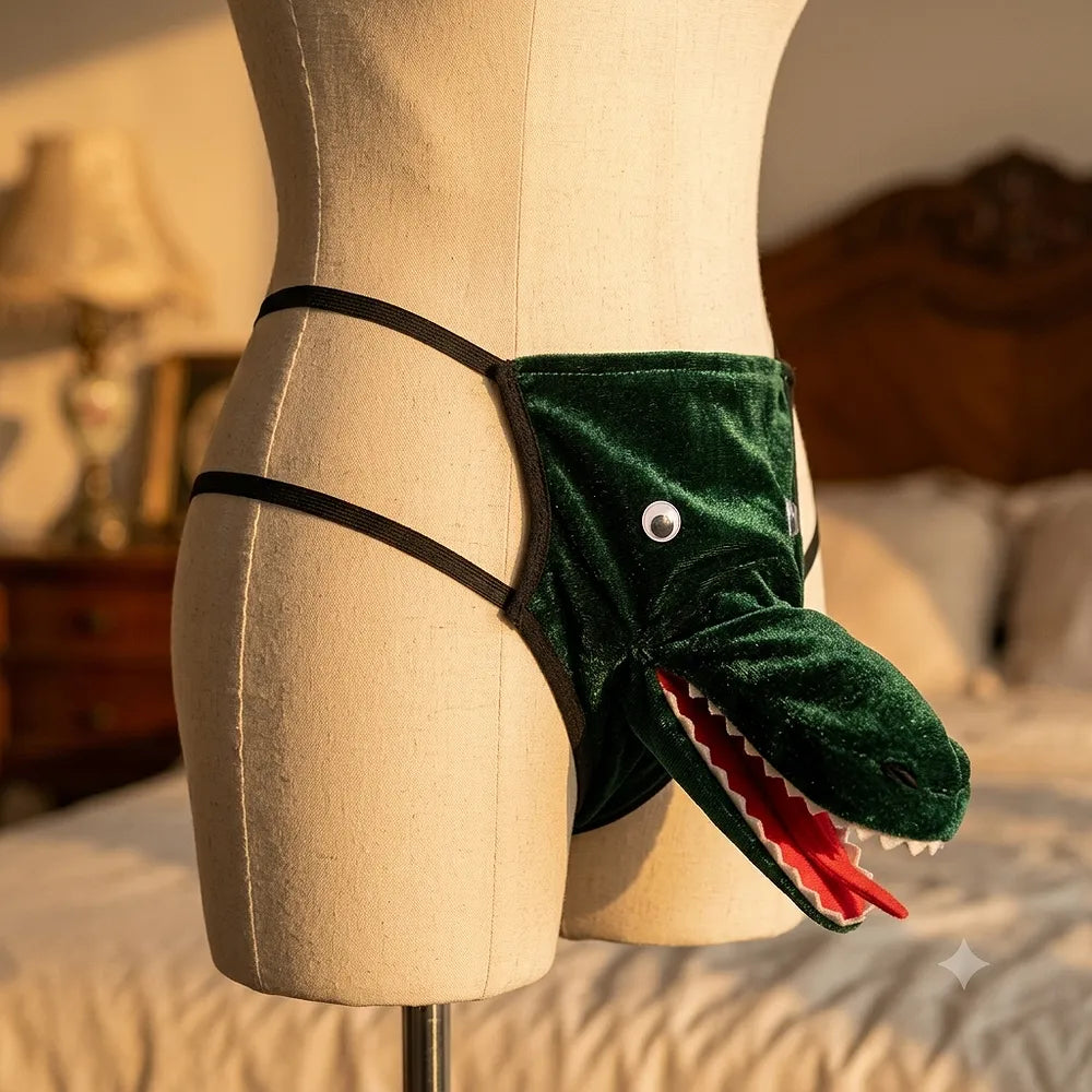 Men's green 3D crocodile novelty underwear - Newcentre