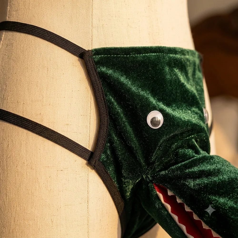 Close-up of raised crocodile eye and green front panel