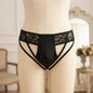عرض أمامي لـBlack Lace Brief مع تصميم Double Strap على الجانبين