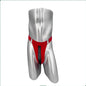 Men's red ring thong variant with metal side ring detail
