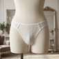 Women's white lace thong front view