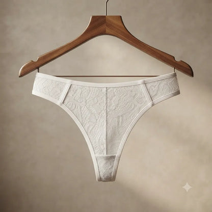 Close-up of white lace pattern and edging