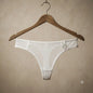 Men's white mesh thong بتصميم أبيض موحد