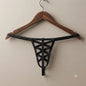 Men's black crisscross strap thong variant