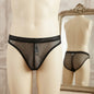 Men's black mesh brief with defined edging - Newcentre
