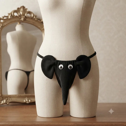 Men's black elephant novelty underwear front view