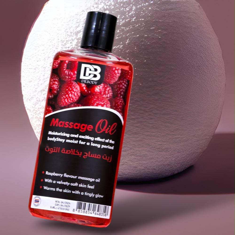 DR BODY Massage Oil - Moisturizing & Exciting Raspberry Flavour - New Center