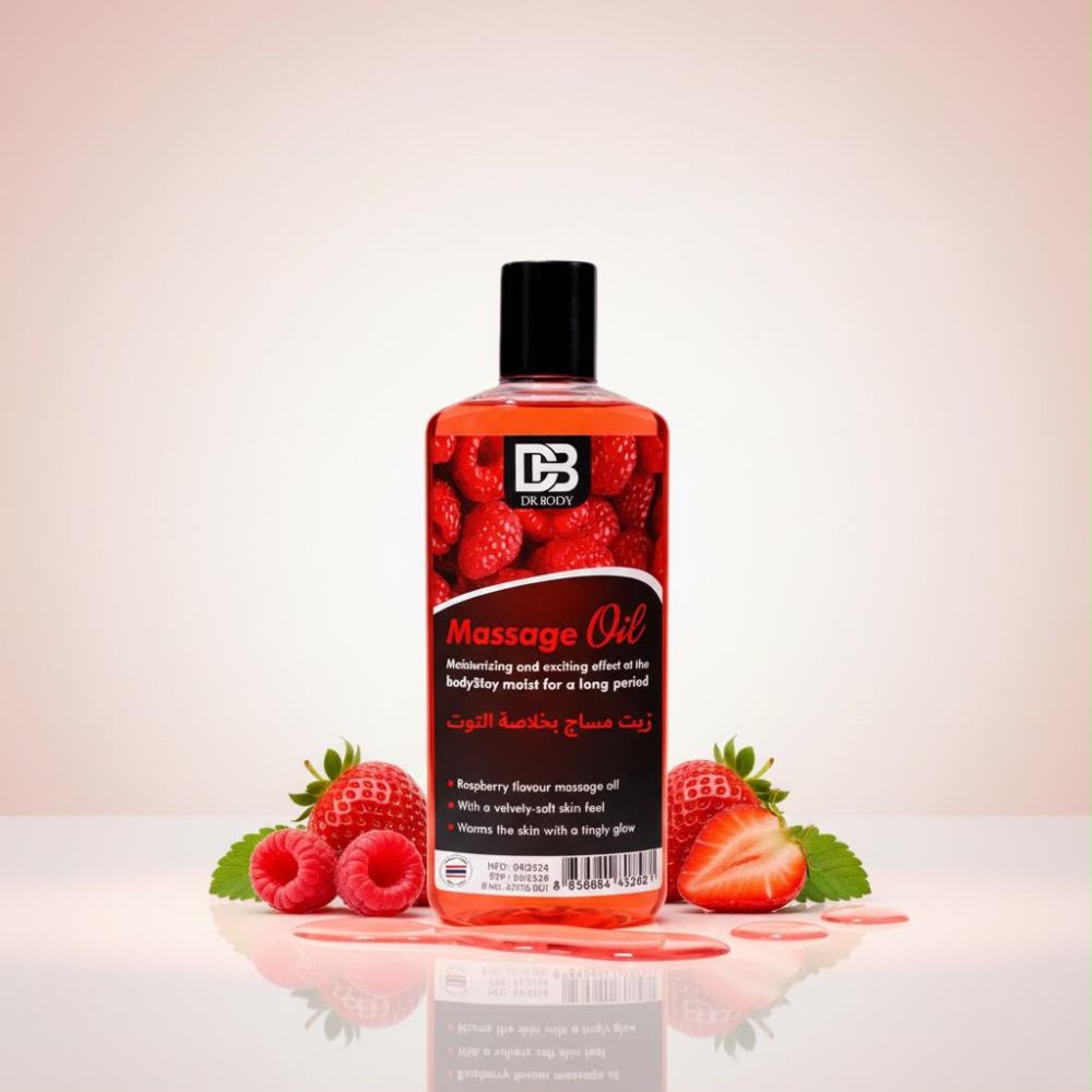 DR BODY Massage Oil - Moisturizing & Exciting Raspberry Flavour - New Center