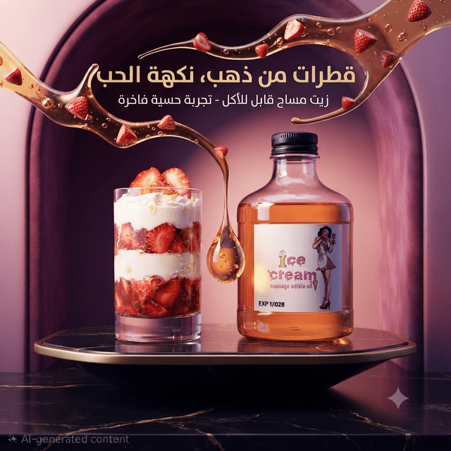 Edible massage oil with an ice cream flavor - New Center