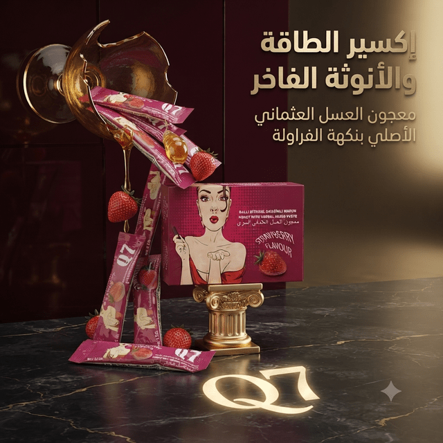 Q7 Strawberry Flavour Honey With Herbal Mixed Paste Ottoman Honey for Women - New Center