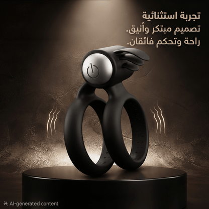 Silicone Double Ring Vibrator with Tickler Stimulator - New Center
