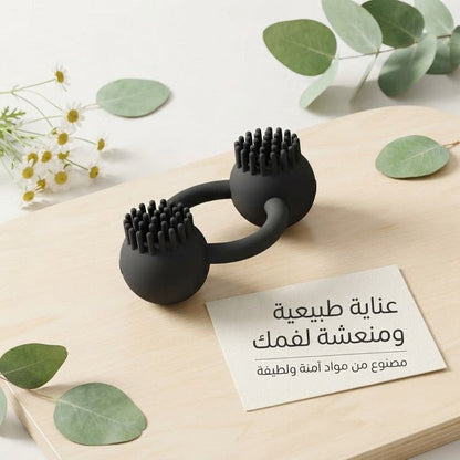 Silicone Dual-Ball Oral Stimulator Gag with Textured Nubs - New Center